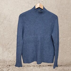 CHARLIE B Blue Cowl Neck Sweater